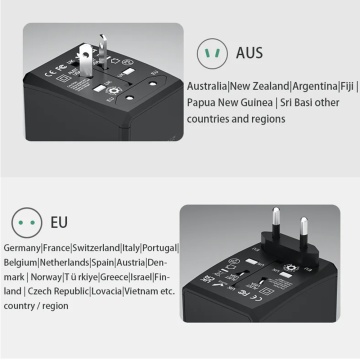 Adaptor priza EU la US, UK, AUS, PD45W, Techsuit, HHT203A - Alb - Img 6