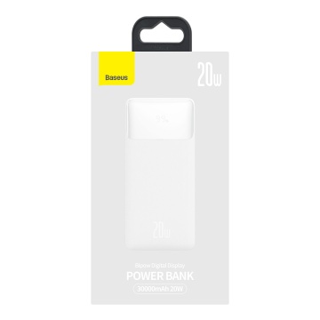 Baterie externa 30000mAh, 20W - Baseus Bipow Digital Display (PPBD050402) - White - Img 7