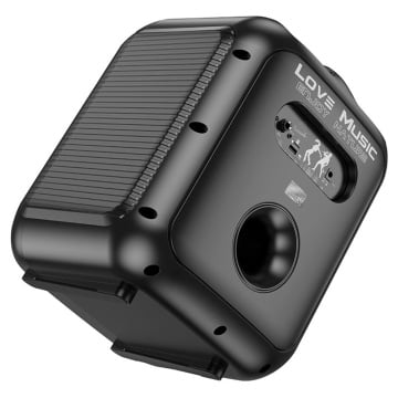 Boxa karaoke cu microfon portabila Bluetooth RGB Hoco HA1 - Negru - Img 5