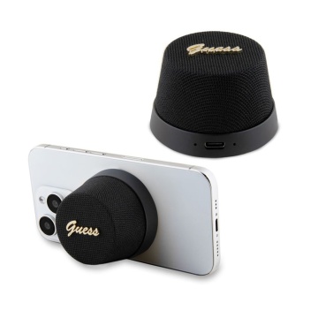 Boxa Portabila TWS, Bluetooth V5.3, 700mAh, 3W - Guess Magnetic Script Metal (GUWSC3ALSMK) - Black - Img 1