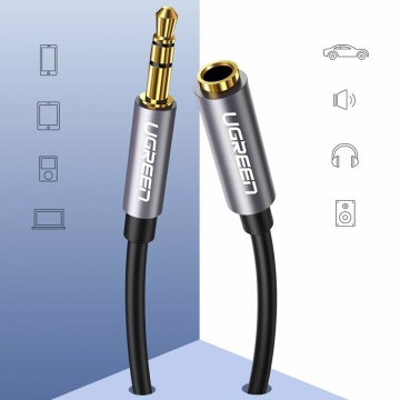 Cablu audio prelungitor Jack 3.5mm 1m Ugreen, 10592 - Argintiu - Img 3