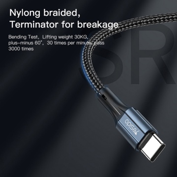Cablu de date 2 x Type-C Yesido CA96, 3A, 60W, 480Mbps, 1.2m -Negru - Img 7