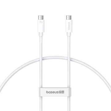 Cablu de date Baseus (P10365200211-02) - pentru Realme GT Neo 5, Type-C la Type-C, 240W, 1m - Alb - Img 1