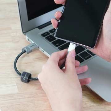 Cablu de date Ringke - USB la Type-C, 20cm - Gri - Img 4