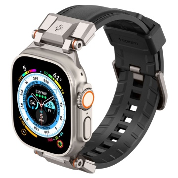 Curea Apple Watch 1/2/3/4/5/6/7/8/9/10/SE/SE 2/Ultra/Ultra 2 (42/44/45/46/49mm) Spigen DuraPro Armor PU - Negru - Img 7