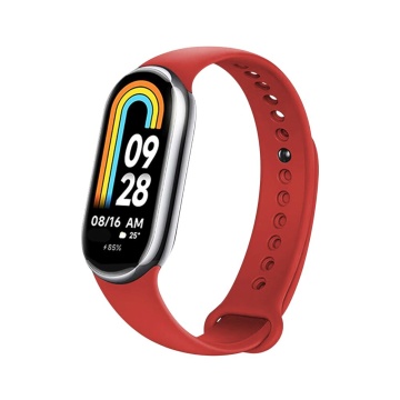 Curea pentru Xiaomi Mi Band 8 / 8 NFC / 9 / 9 NFC - Fixed Silicone Strap - Red - Img 1