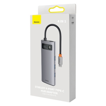 Docking station, hub tip C la 4xUSB, tip C Baseus, WKWG070013 - Gri - Img 5