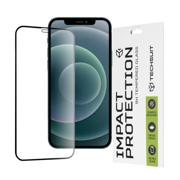 Folie pentru iPhone 12 Pro Max - Techsuit 111D Full Cover / Full Glue Glass - Black - Img 1