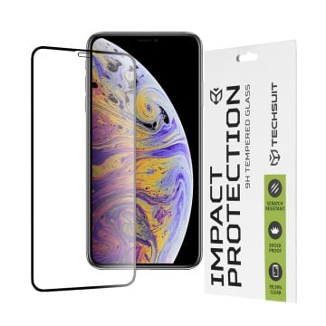 Folie pentru iPhone XS Max / iPhone 11 Pro Max - Techsuit 111D Full Cover / Full Glue Glass - Negru - Img 1