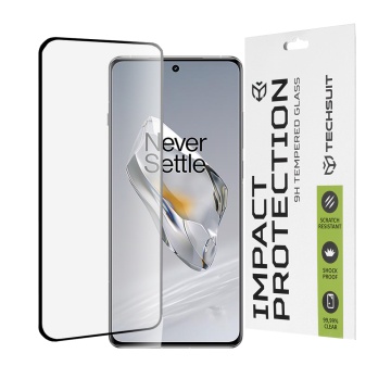 Folie pentru OnePlus 12 Techsuit 111D Full Cover / Full Glue Glass / 3D Curved Screen - Black - Img 1
