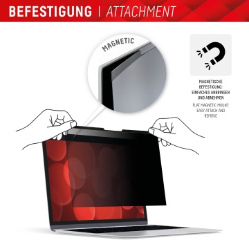 Folie premium MacBook Air 15" (2023 / 2024) Displex Laptop Privacy Safe- Negru - Img 2