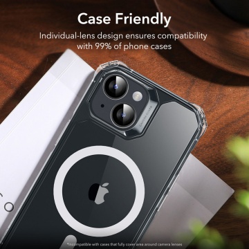 Folie sticla camera iPhone 15 ESR Armorite Camera Lens Protectors, Negru - Img 2