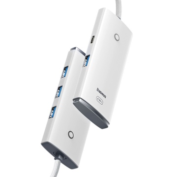 Hub tip C la 4xUSB 3.0, tip C Baseus, 25cm, WKQX030302 - Alb - Img 6