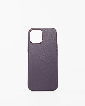 Husa Iphone 12 Pro Max din piele naturala Mov MagSafe - Img 1