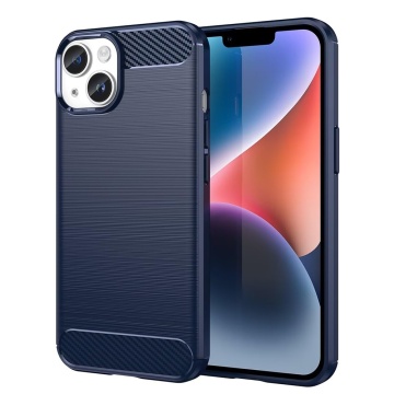 Husa iPhone 14 Techsuit Carbon Silicone, Blue - Img 1