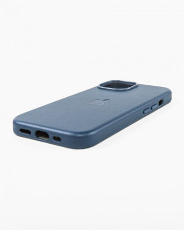 Husa Iphone 15 din piele naturala Albastra MagSafe - Img 3