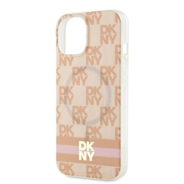 Husa iPhone 15 - DKNY IML Checkered Mono Pattern & Printed Stripes MagSafe (DKHMP15SHCPTSP) - Pink - Img 5