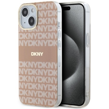Husa iPhone 15 - DKNY IML Mono & Stripe MagSafe (DKHMP15SHRHSEP) - Pink - Img 1