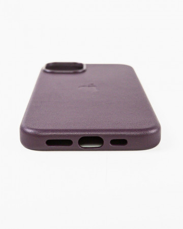 Husa Iphone 15 Plus din piele naturala Mov MagSafe - Img 3
