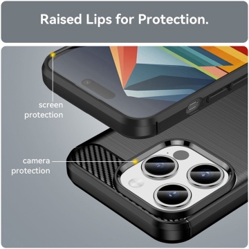 Husa iPhone 15 Pro Carbon, Negru - Img 4