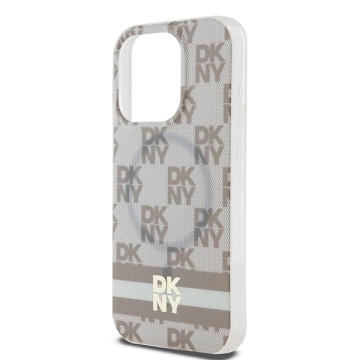 Husa iPhone 15 Pro Max - DKNY IML Checkered Mono Pattern & Printed Stripes MagSafe (DKHMP15XHCPTSE) - Beige - Img 3