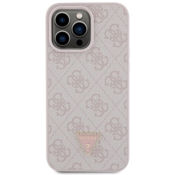 Husa iPhone 15 Pro Max Guess Leather 4G Triangle Strass GUHCP15XP4TDPP - Roz - Img 4