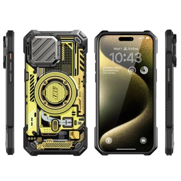 Husa iPhone 15 Pro Max Supcase Unicorn Beetle XT MagSafe - Yellow Circuit - Img 7