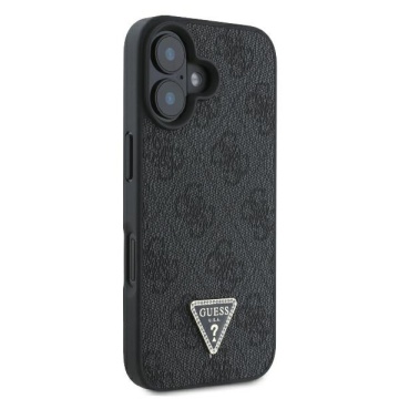 Husa iPhone 16 Guess Leather 4G Triangle Strass - Negru - Img 5