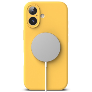 Husa iPhone 16 Plus Ringke Silicone Magnetic MagSafe - Galben - Img 4