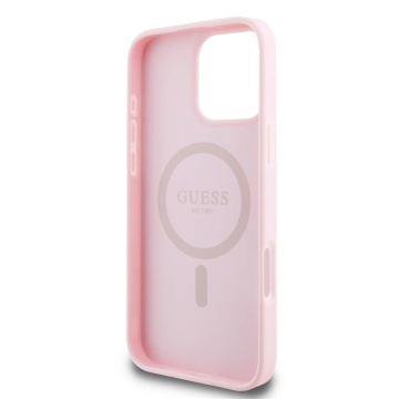 Husa iPhone 16 Pro Guess Grained Gold Ring MagSafe - Roz - Img 6