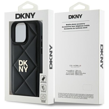 Husa iPhone 16 Pro Max - DKNY Leather Quilted Stack Logo (DKHCP16XPQDSLK) - Black - Img 6