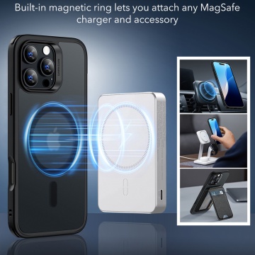 Husa iPhone 16 Pro Max ESR Classic Hybrid HaloLock - Frosted Black - Img 2