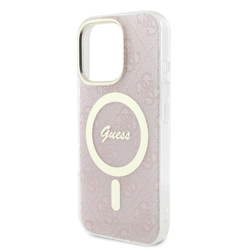 Husa iPhone 16 Pro originala Guess IML 4G MagSafe, GUHMP16LH4STP- Roz - Img 3