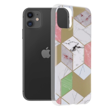 Husa Marble Series - iPhone 11 - Purple Hex - Img 1