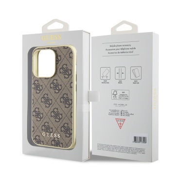 Husa originala Guess iPhone 15 Pro Hardcase 4G Charms Collection GUHCP15LGF4GBR- Maro - Img 1
