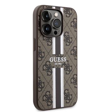 Husa originala Guess iPhone 15 Pro Hardcase 4G Printed Stripes MagSaf GUHMP15LP4RPSW- Maro - Img 3