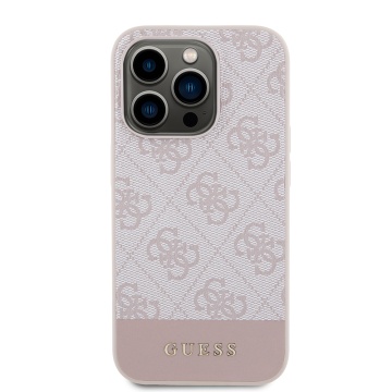 Husa originala Guess iPhone 15 Pro Hardcase 4G Stripe Collection GUHCP15LG4GLPI- Roz - Img 4
