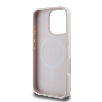 Husa originala Guess iPhone 16 Pro Hardcase 4G Printed Stripes MagSafe - Roz - Img 3