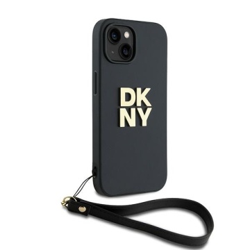 Husa pentru iPhone 15 Plus - DKNY Hardcase Wrist Strap Stock Logo (DKHCP15MPBSWSK) - Black - Img 3