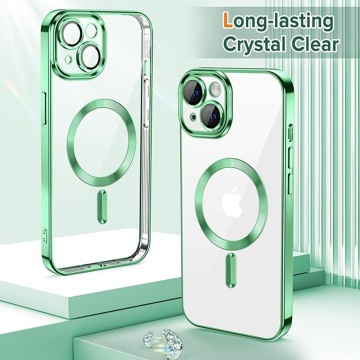Husa premium iPhone 13 Techsuit Luxury Crystal MagSafe - Verde Deschis - Img 4