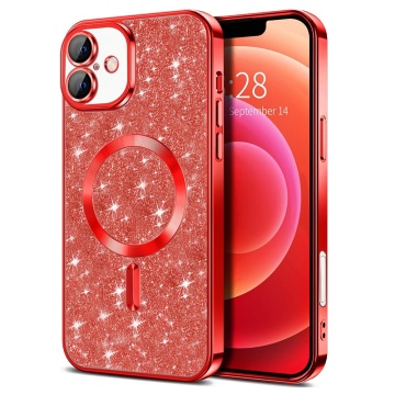 Husa premium iPhone 16 Plus Techsuit Luxury Glitter MagSafe - Rosu - Img 1