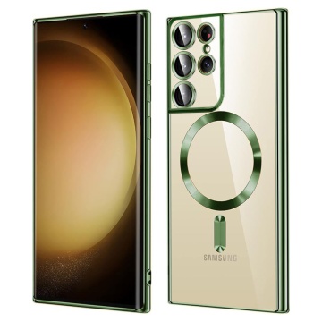 Husa premium Samsung Galaxy S21 Ultra 5G Techsuit Luxury Crystal MagSafe - Verde - Img 1
