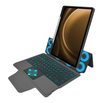 Husa Samsung Galaxy Tab S9 FE -Techsuit - KeyTab Pro (cu tastatură fără fir RGB/suport stilou) - Negru (Copy 11) - Img 2