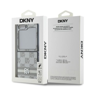 Husa Samsung Galaxy Z Flip6 - DKNY Leather Chequered Pattern Printed Stripes (DKHCZF6PCPTSSE) - Beige - Img 7