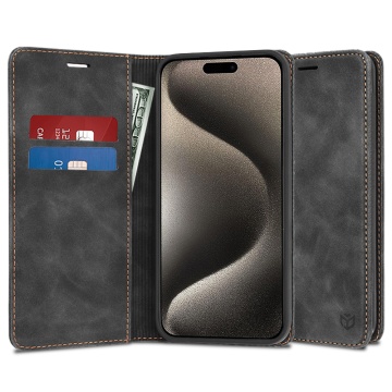Husa Tip Carte iPhone 15 Pro Max, Negru - Img 1