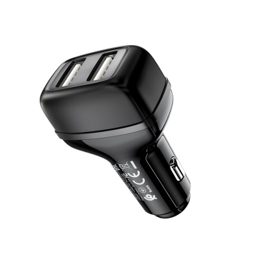 Incarcator masina, 2xUSB, 2.4A, 12W, Hoco Z36, negru - Img 1