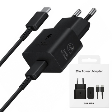Incarcator Samsung Super Fast Charging 25W + cablu USB-C, EP-T2510XWEGEU, Negru - Img 1