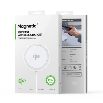 Incarcator wireless magnetic Qi2 pentru iPhone Duzzona W18, alb - Img 7