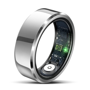 Inel Smart Techsuit (R6) - Unisex, Monitorizeaza ritmul cardiac, Saturatia de oxigen, Tracker pentru somn și fitness, IP68, Dimensiune 19mm - Argintiu - Img 1