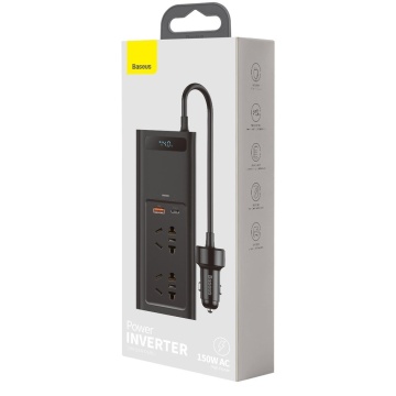 Invertor auto 12V 220V Baseus, 150W, CRNBQ-A01 - Negru - Img 6